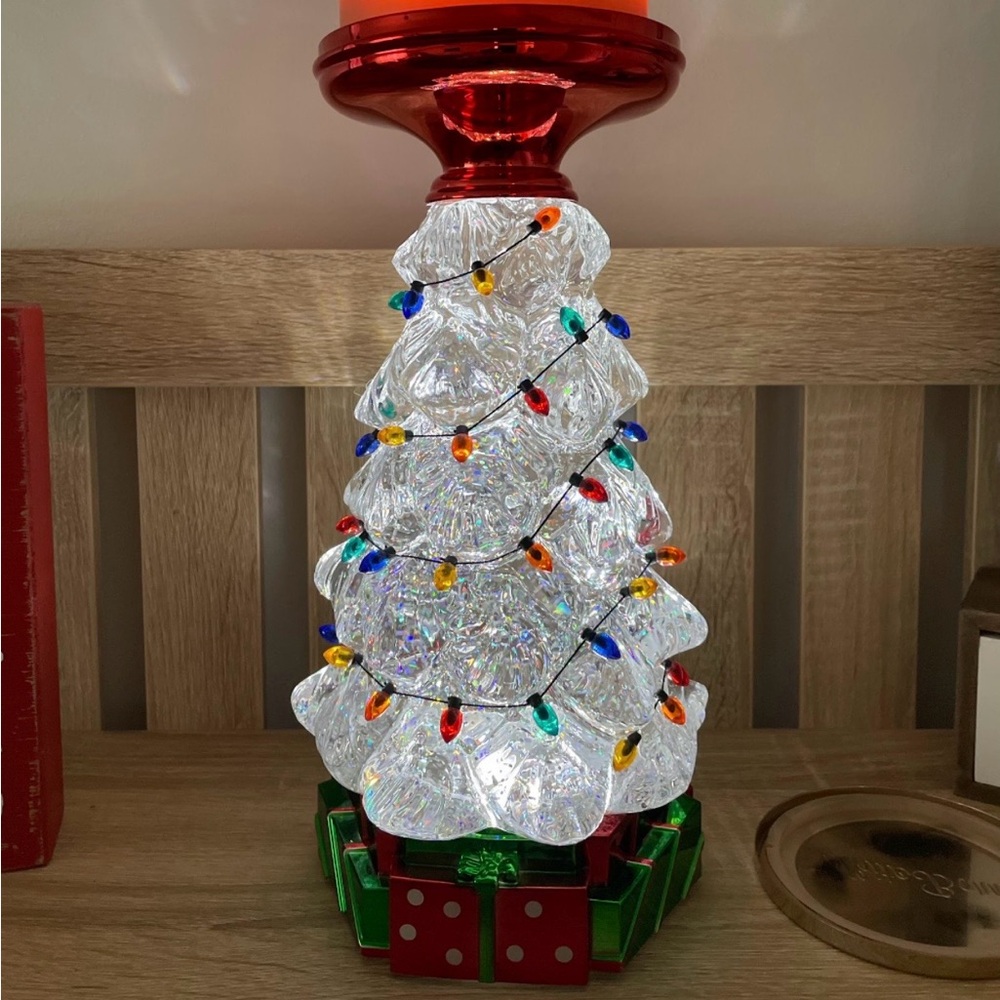 Bath and Body Works Festive Holiday Candle Holder with Multicolor Lights